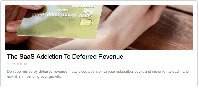 The SaaS Addiction To Deferred Revenue